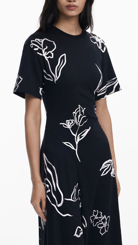 Desigual Black Cotton Women Dress