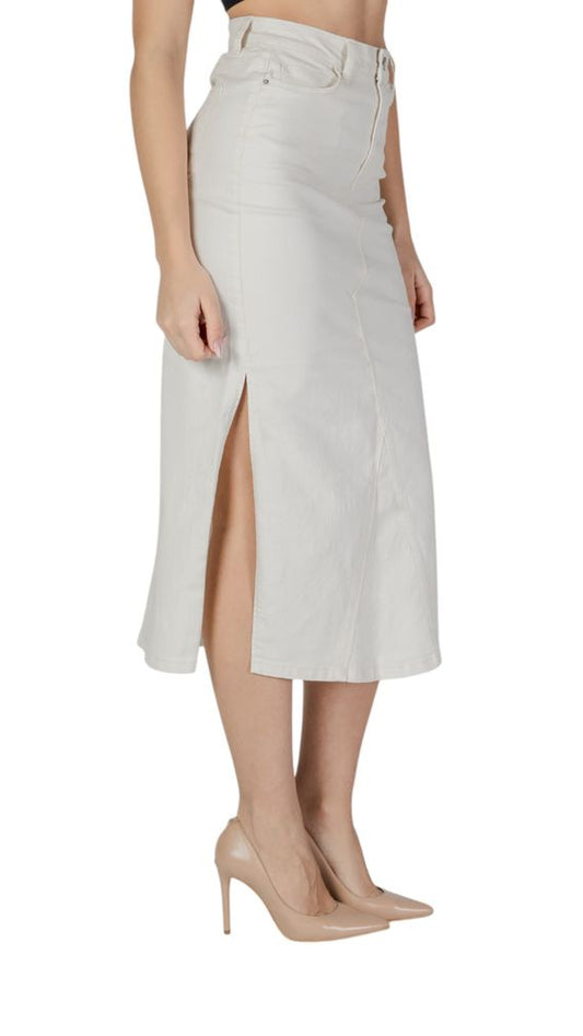 Vila Clothes Cream Cotton Long