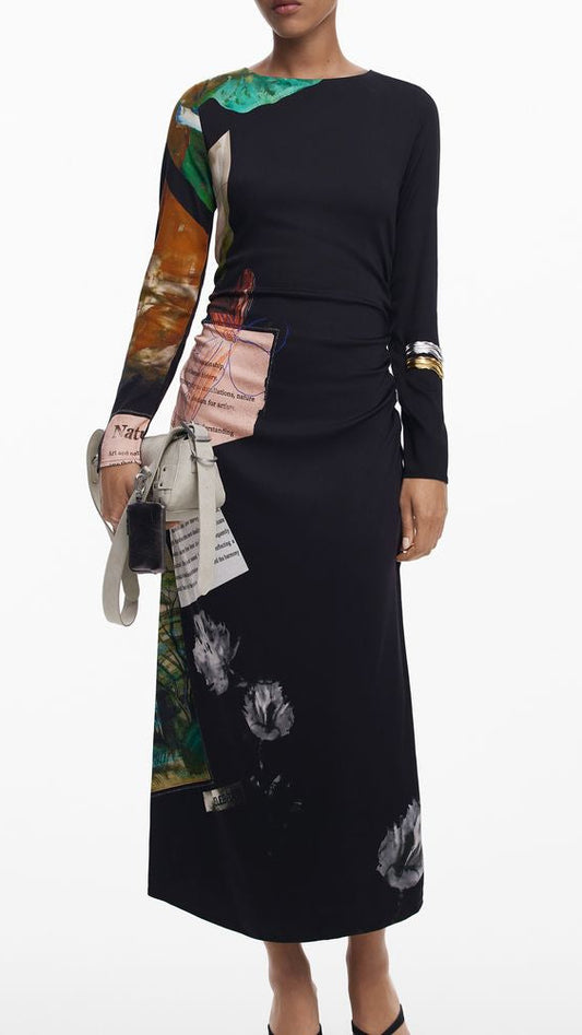 Desigual Black Viscose Women Dress