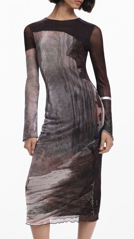 Desigual Brown Polyester Women Dress