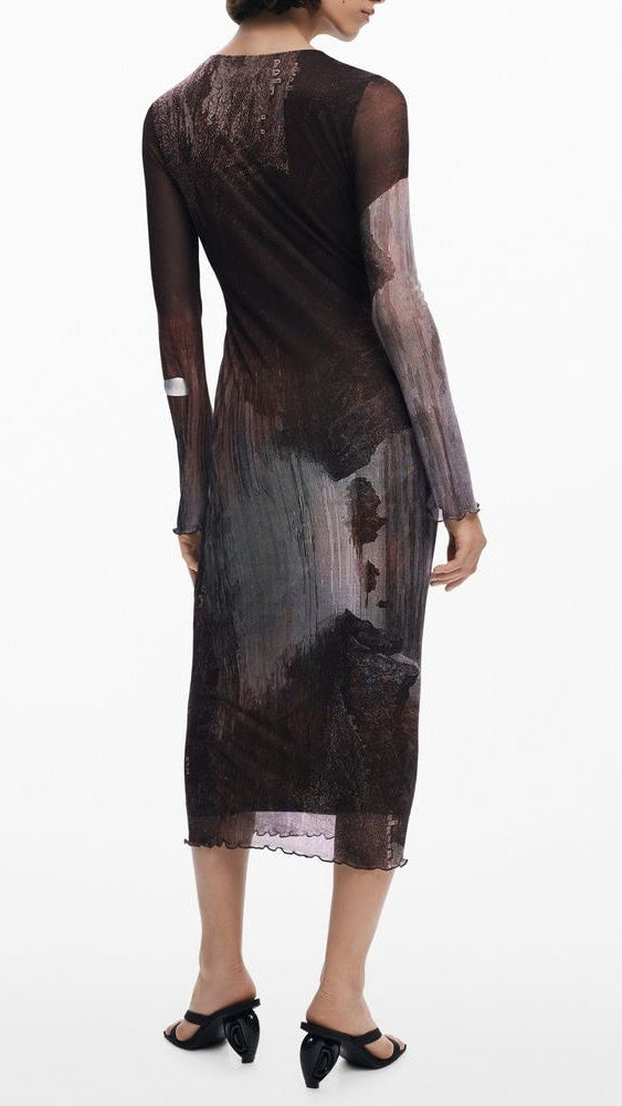 Desigual Brown Polyester Women Dress