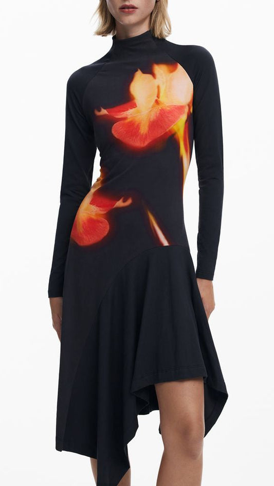 Desigual Black Cotton Women Dress