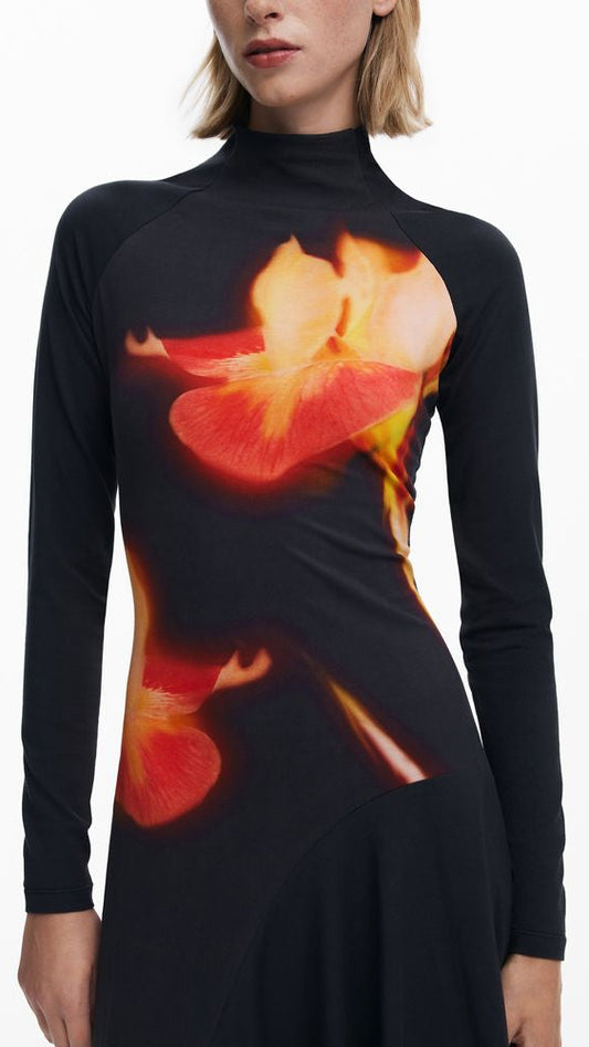 Desigual Black Cotton Women Dress