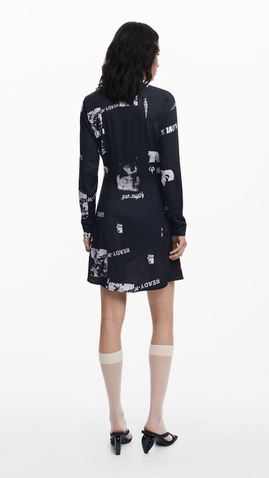 Desigual Black Elastane Dress