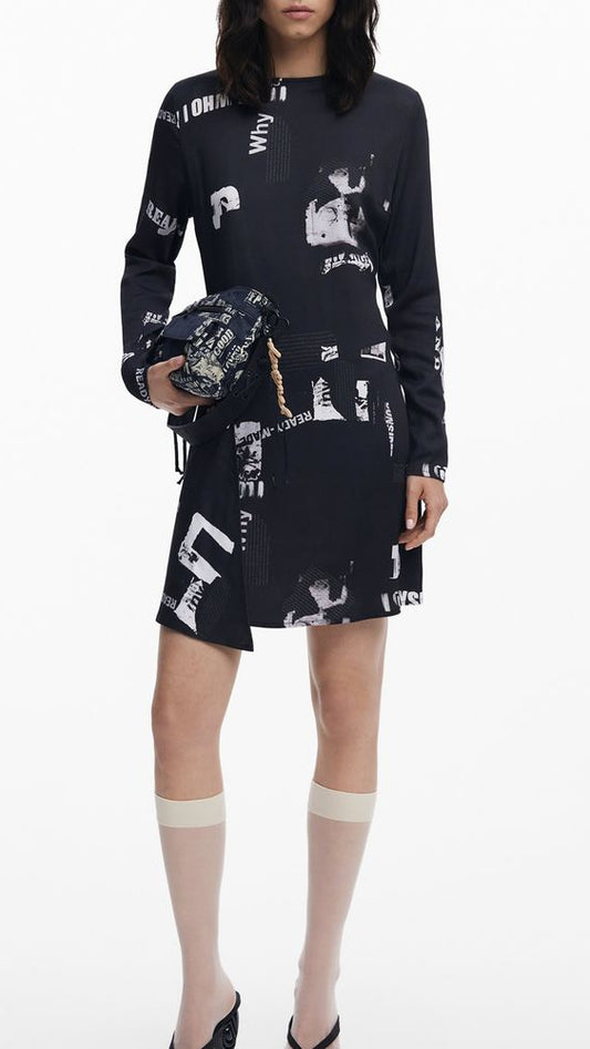 Desigual Black Elastane Dress