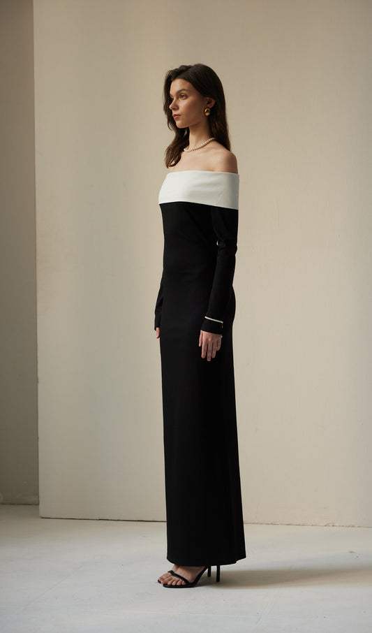 Anya Maxi Dress Black/White