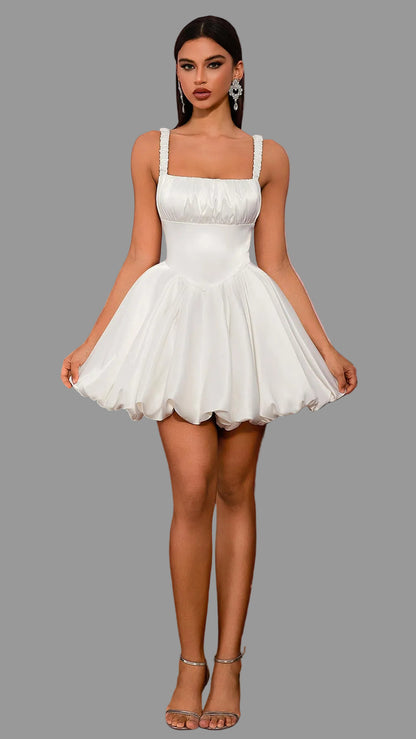 Backless Satin Mini Dress