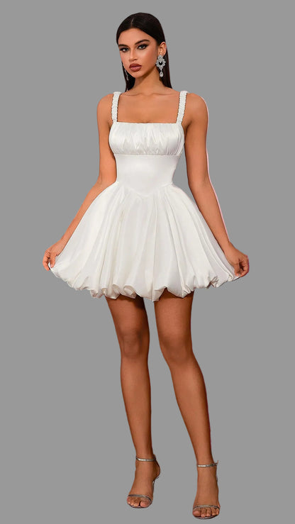 Backless Satin Mini Dress