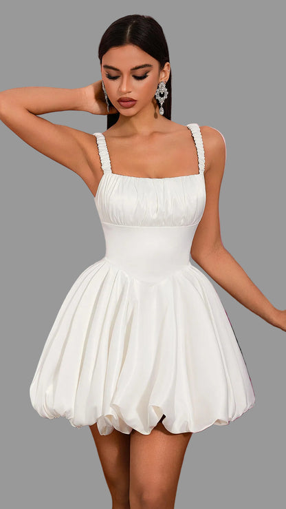 Backless Satin Mini Dress