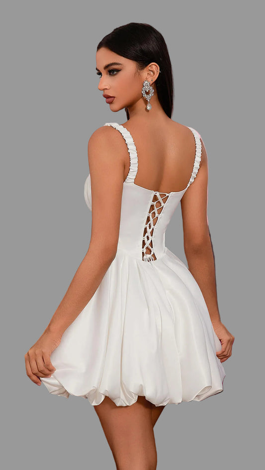 Backless Satin Mini Dress