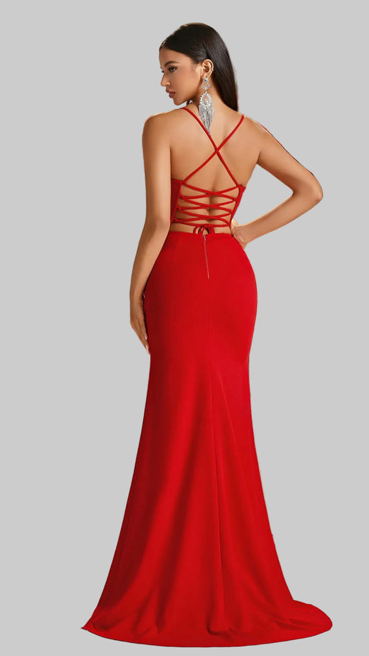 Backless Slit Maxi Dress