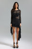 Edeline Lace Asymmetrical Hem Mini Dress