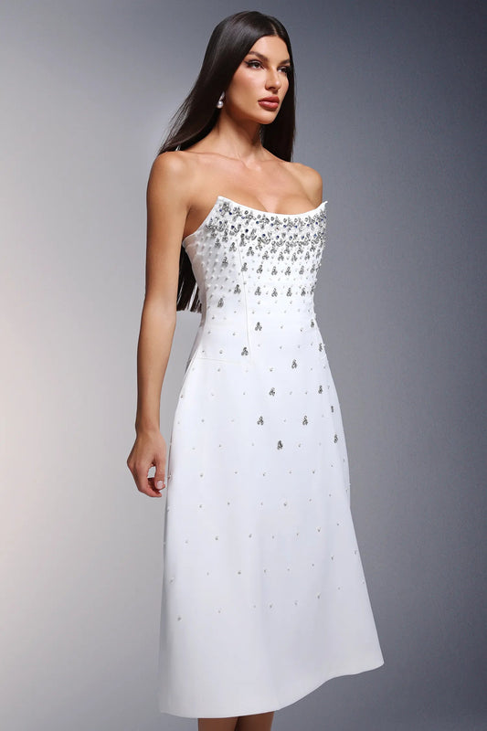 Strapless Rhinestone Long Dress
