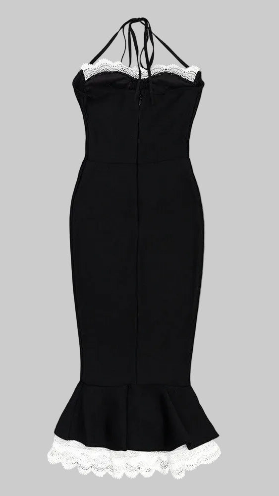 Halter Fish-Tail Midi Dress