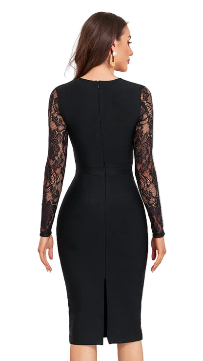 Lace Bandage Midi Dress