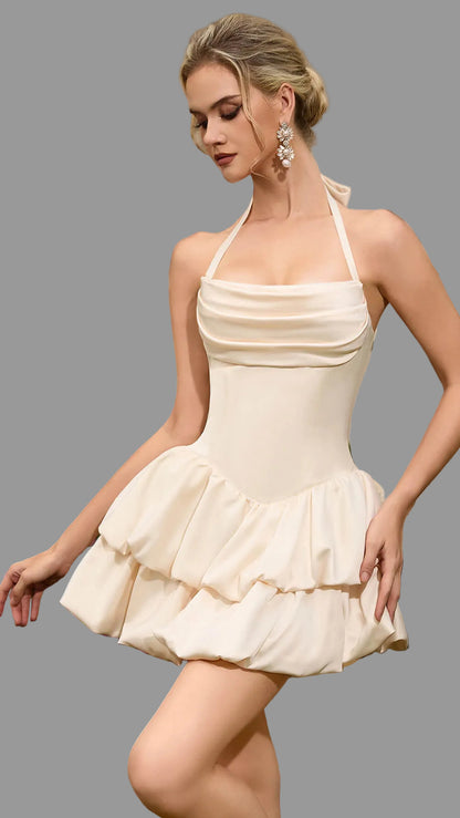Satin Halter  Mini Dress