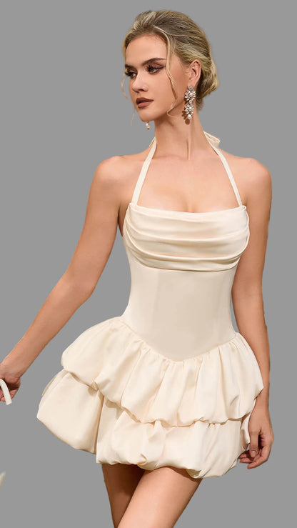 Satin Halter  Mini Dress