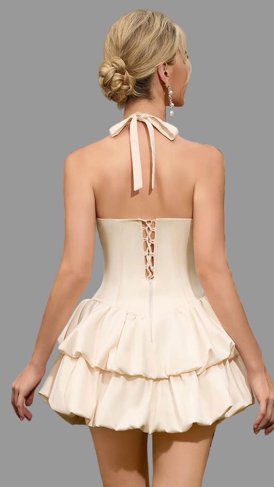 Satin Halter  Mini Dress