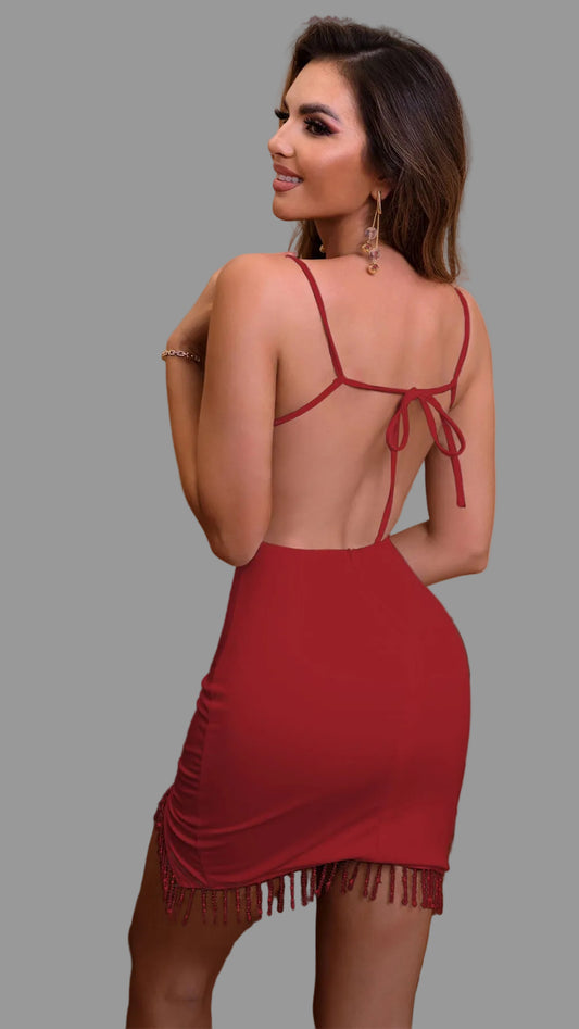 Sleeveless Slit  Miini Dress