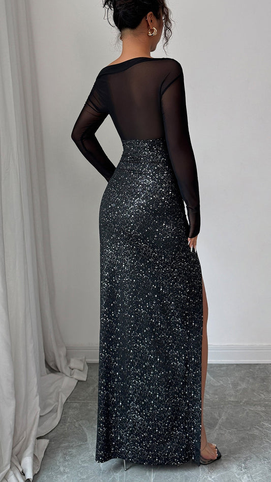 Strapless Long-Sleeved Long Dress