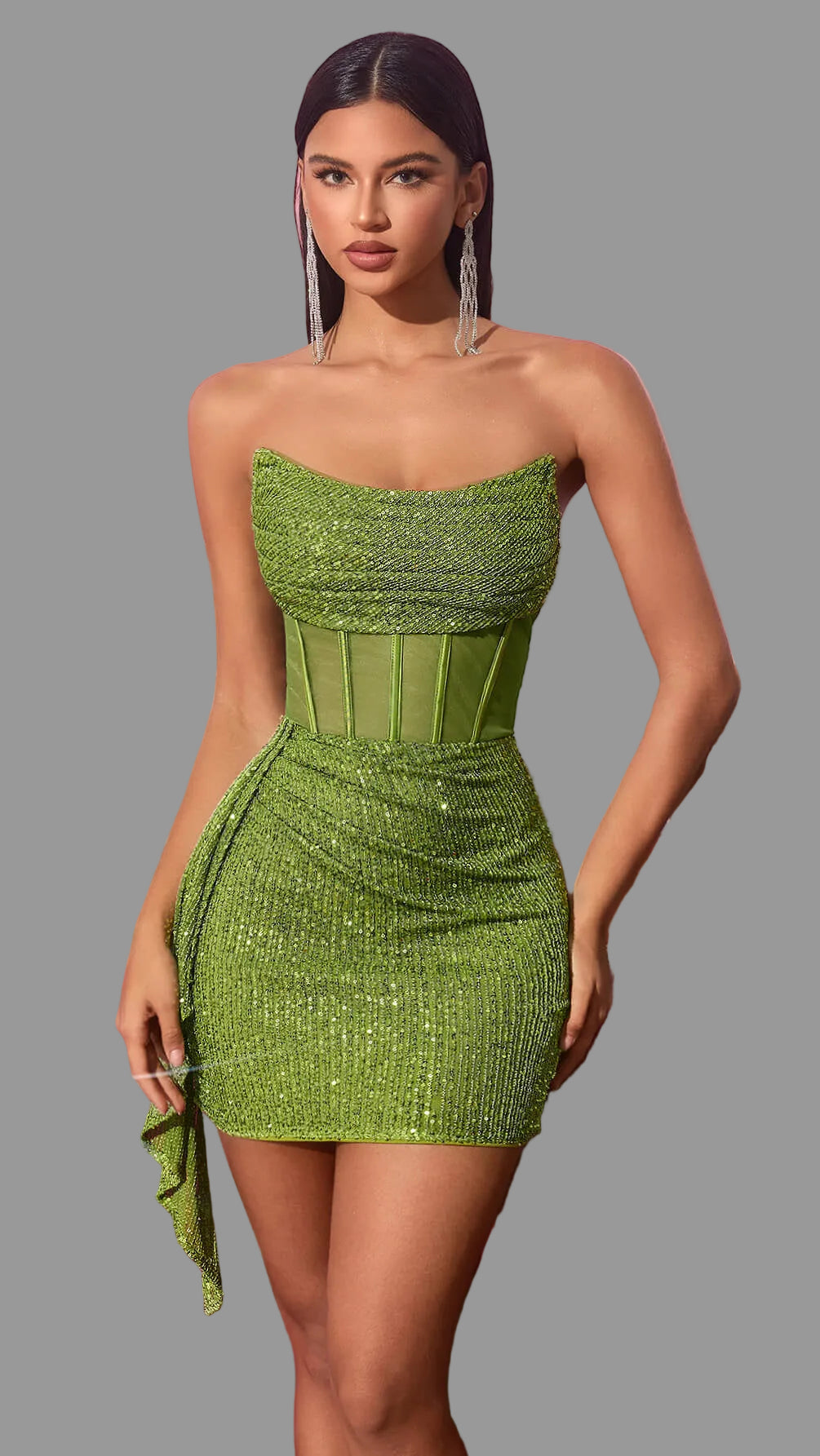 Strapless Sequined Mini Dress