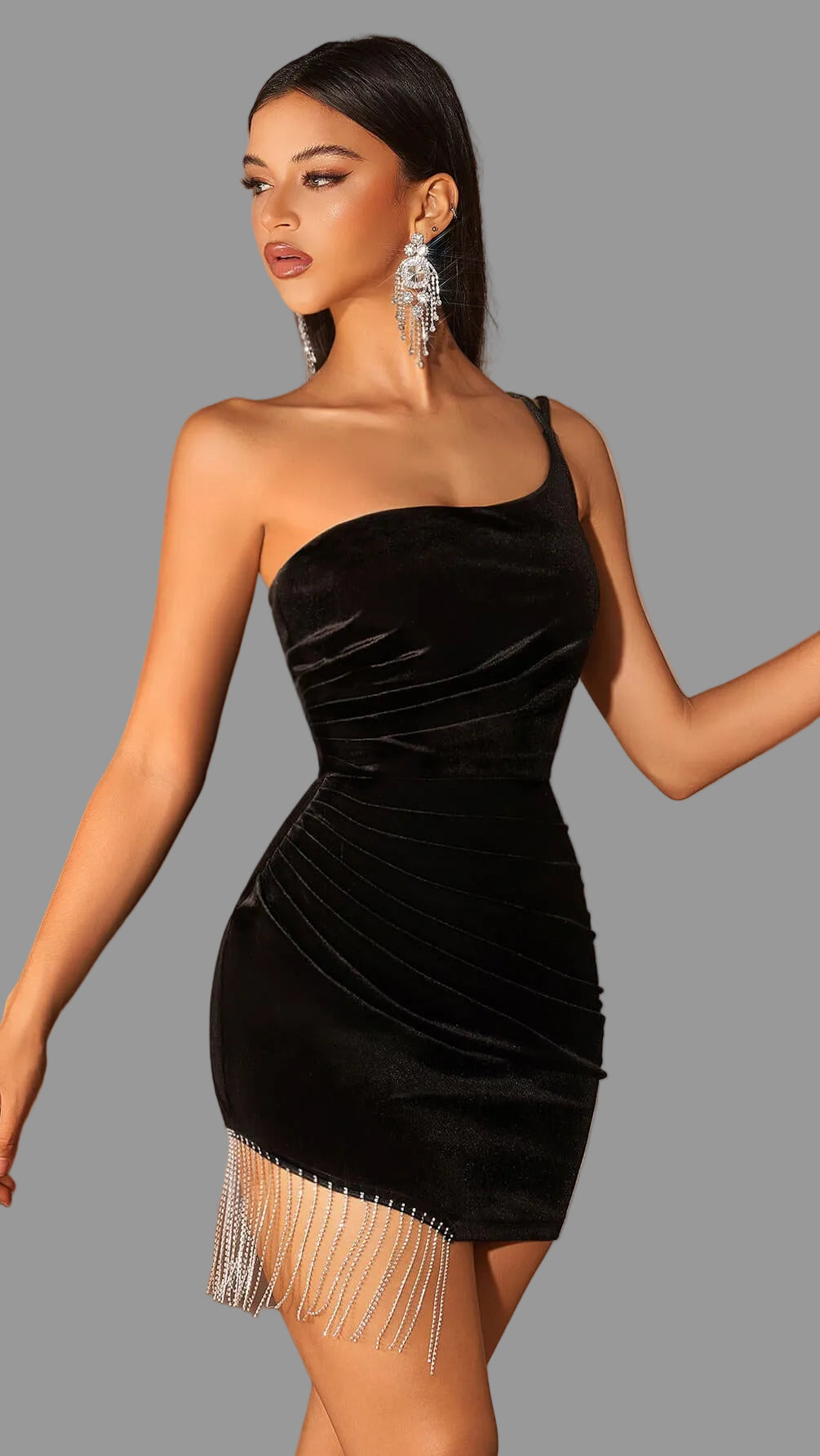 Tassel Velvet Mini Dress