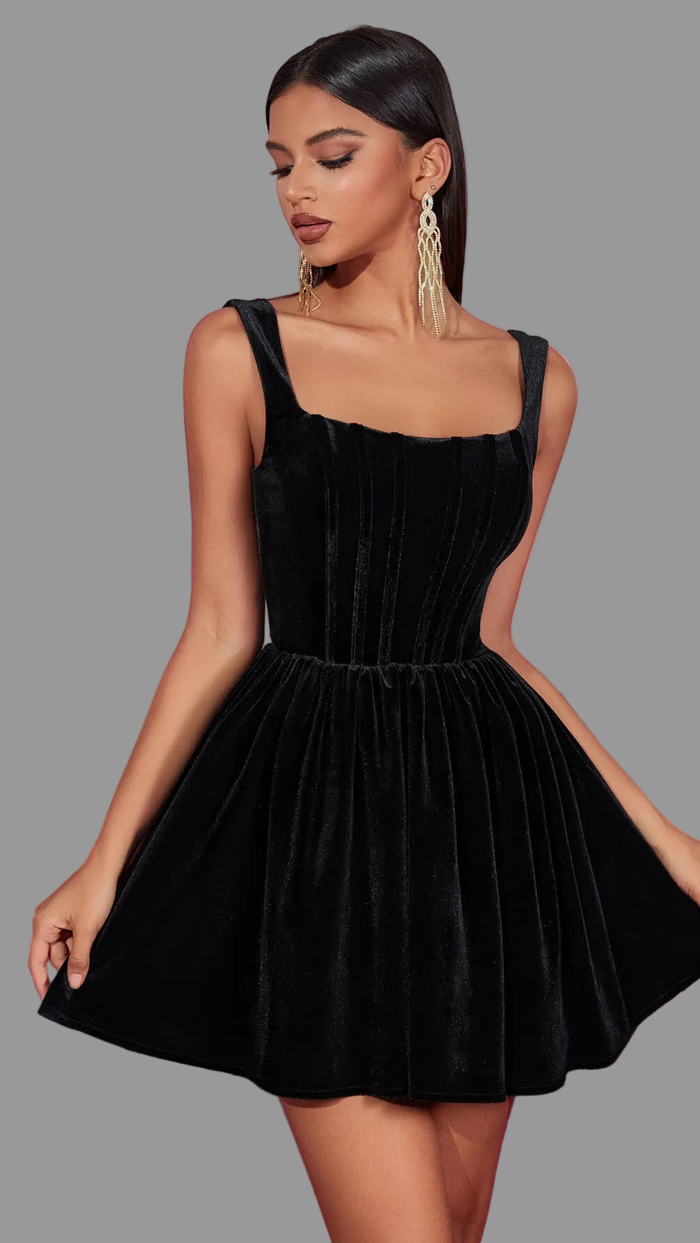 Velvet Backless Mini Dress