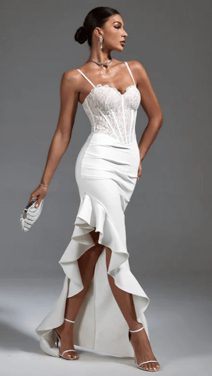 White Lace Bandage Dress