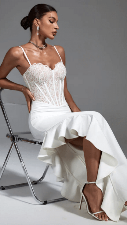 White Lace Bandage Dress