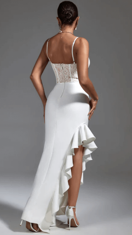White Lace Bandage Dress