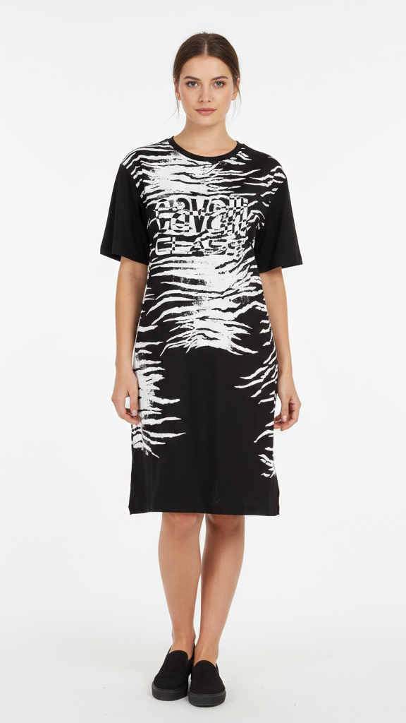 Cavalli Class Black Cotton Women Dress