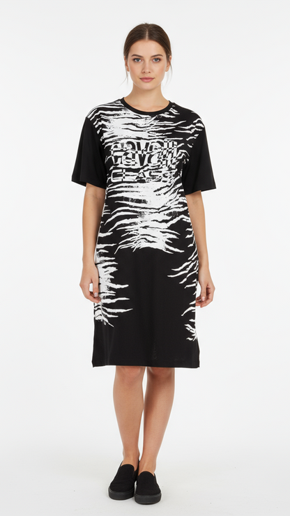 Cavalli Class Black Cotton Women Dress