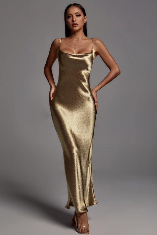 Maxi abito Emily in oro metallizzato