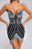 Miniabito Lola Diamondate con nappe - Nero