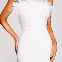 Tafari Strapless Feather Mini Dress