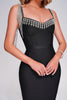 Abito a fascia midi con strass Melinda