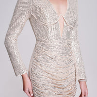 Dye Sequin Mini Dress