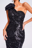 Page One Shoulder Sequin Midi Dress