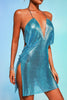 Rocelle Metallic Mesh Mini Dress