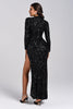 Rebeka Sequin Slit Maxi Dress