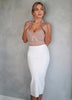 Abito fasciante Cornelia Pearl Halter - Beige