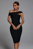 Afare off-shoulder cocktailjurk