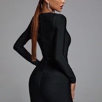 Ela V Neck Mesh Mini Dress