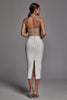Abito fasciante Cornelia Pearl Halter - Beige