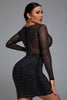 Abito aderente con corsetto Hatty Diamond - nero