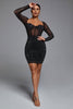 Abito aderente con corsetto Hatty Diamond - nero