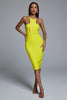 Irana Yellow Midi Bandage Dress