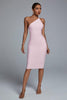 Janan Midi-bandagejurk met één schouder - Roze