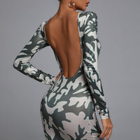 Malia Open-back Printed Maxi Dress