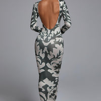 Malia Open-back Printed Maxi Dress